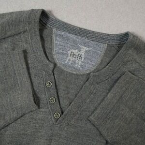 Raffi Merino Wool Henley Blend Long Sleeve Lightweight Sweater Shirt Men XXL